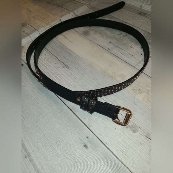 Rue 21 Women's Black w Gold Stud Detail Belt, Size L/XL - Picture 1 of 6